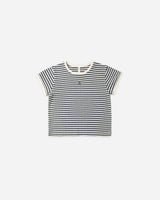 Rylee + Cru Pointelle Tee - Navy Stripe
