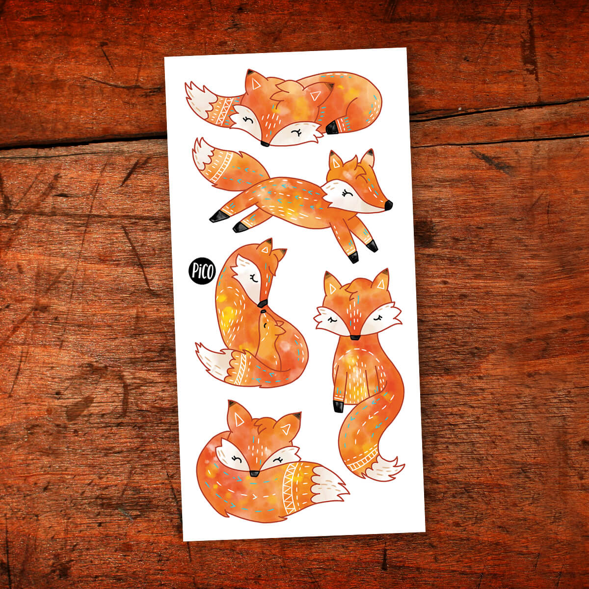 PiCO Temporary Tattoos - Red Foxes
