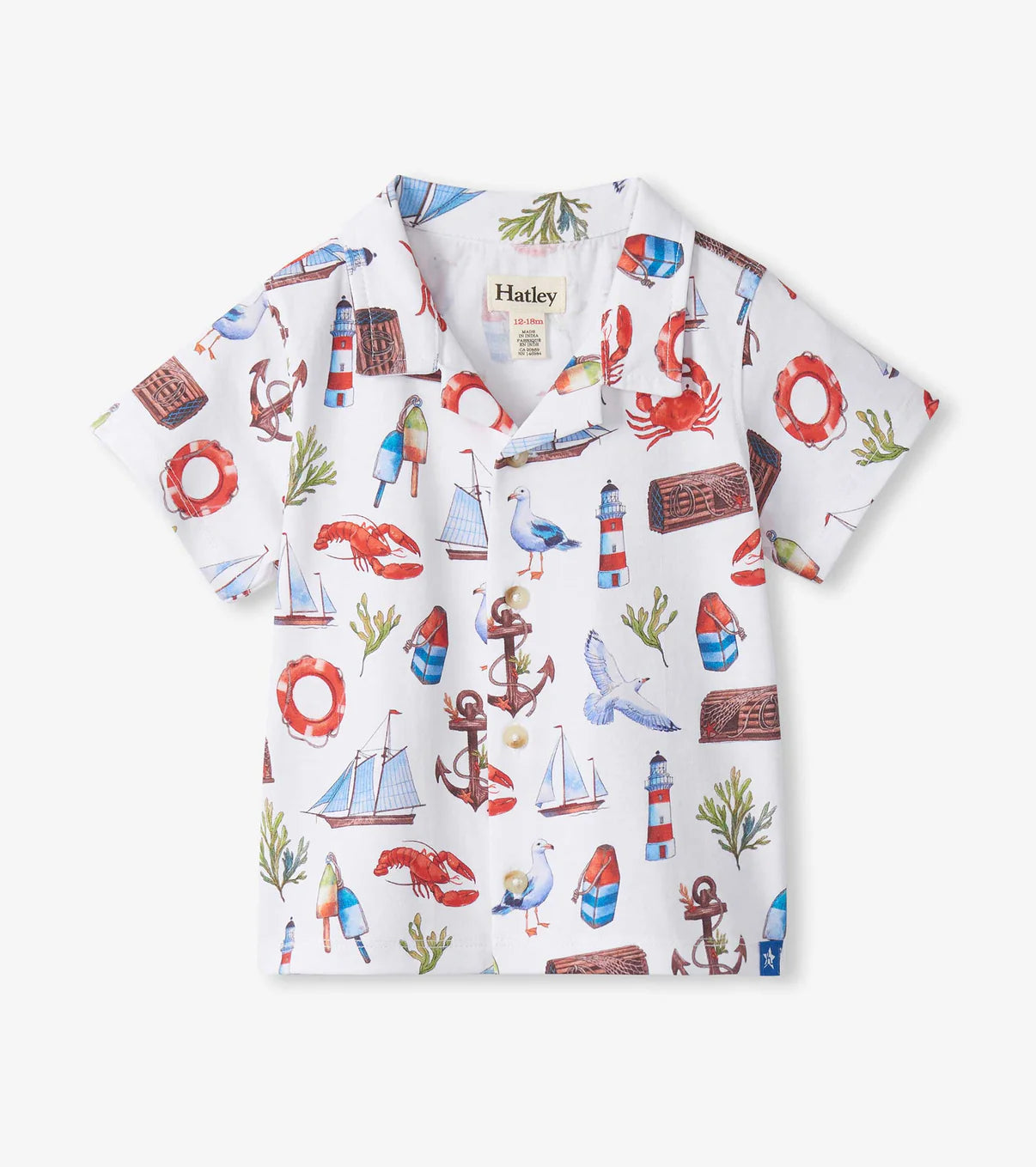 Short Sleeve Button Down - Painted Seascape