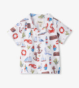 Short Sleeve Button Down - Painted Seascape