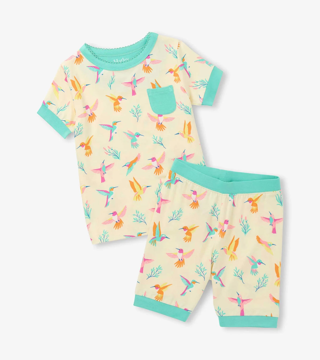 Bamboo Short Pajama Set - Hummingbirds