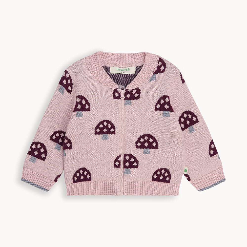 Mushroom Knit Cardigan - Dusty Pink FINAL SALE