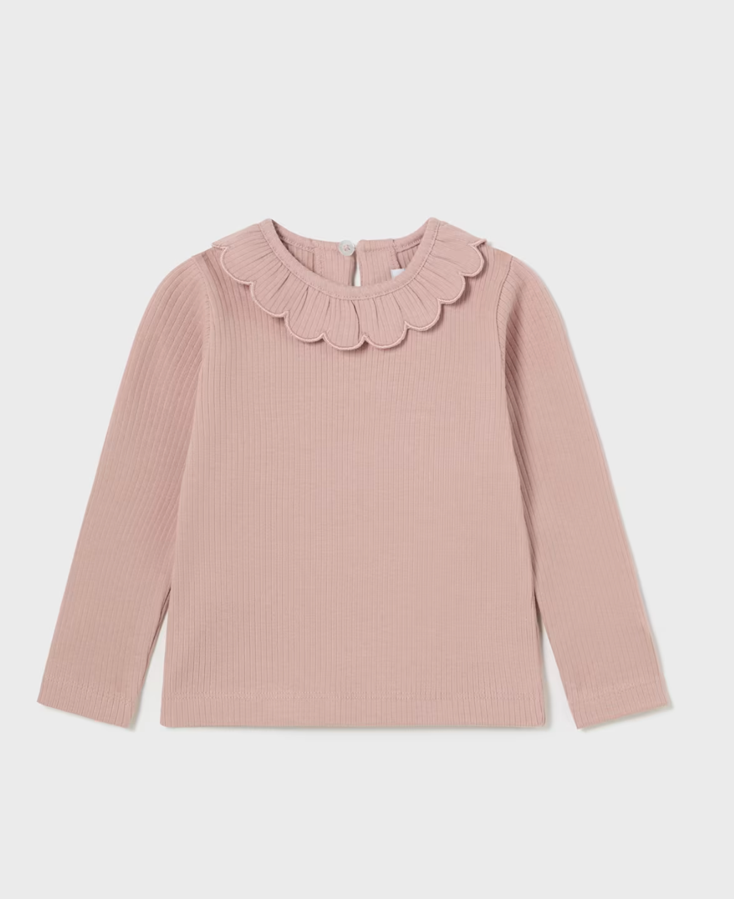 Ribbed Scallop Tee - Blush FINAL SALE