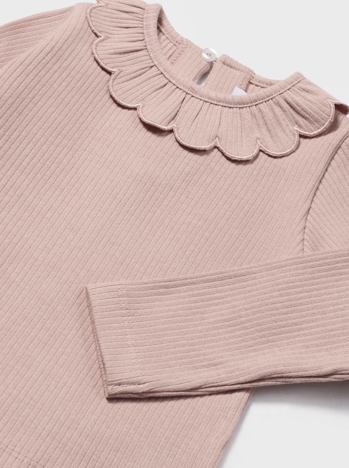 Ribbed Scallop Tee - Blush FINAL SALE