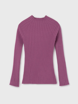 Ribbed Mock Neck Sweater - Mauve FINAL SALE
