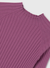 Ribbed Mock Neck Sweater - Mauve FINAL SALE