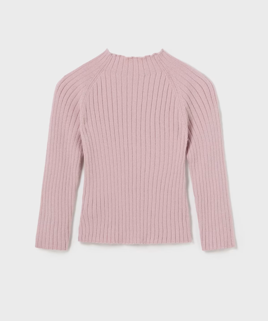 Ribbed Mock Neck Sweater - Petal FINAL SALE