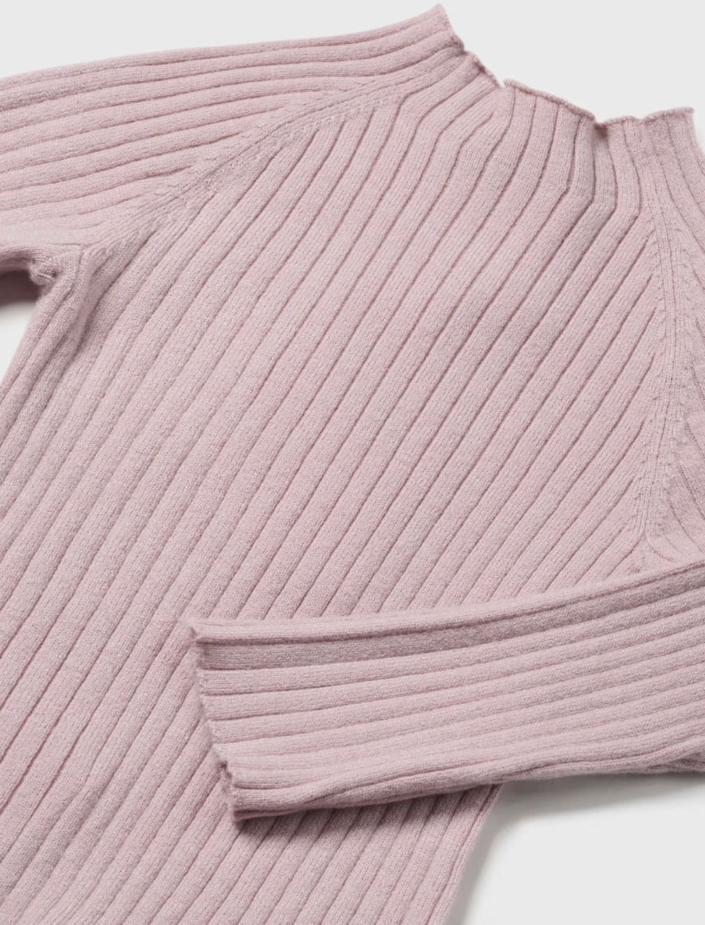 Ribbed Mock Neck Sweater - Petal FINAL SALE