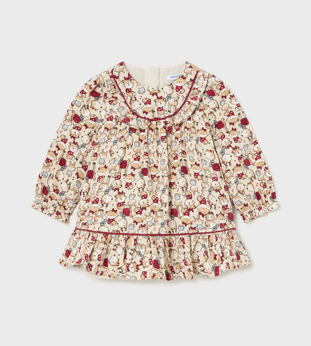 Ruffle Dress - Woodland Friends FINAL SALE