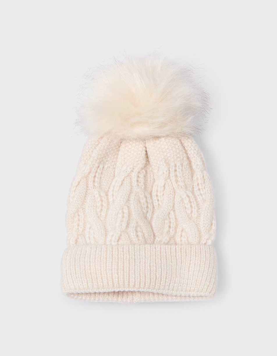 Pom Pom Hat - Cream