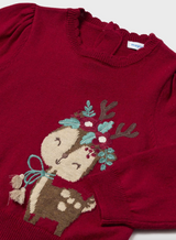 Embroidered Knit Sweater - Deer