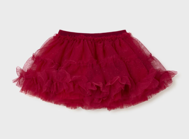 Tulle Sparkle Skirt - Red FINAL SALE
