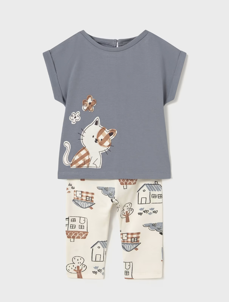 Applique Tee and Leggings - Cat House
