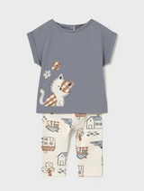 Applique Tee and Leggings - Cat House