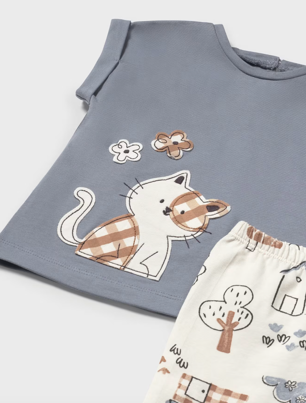 Applique Tee and Leggings - Cat House