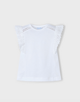 Ruffle Sleeve Top - White