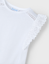 Ruffle Sleeve Top - White