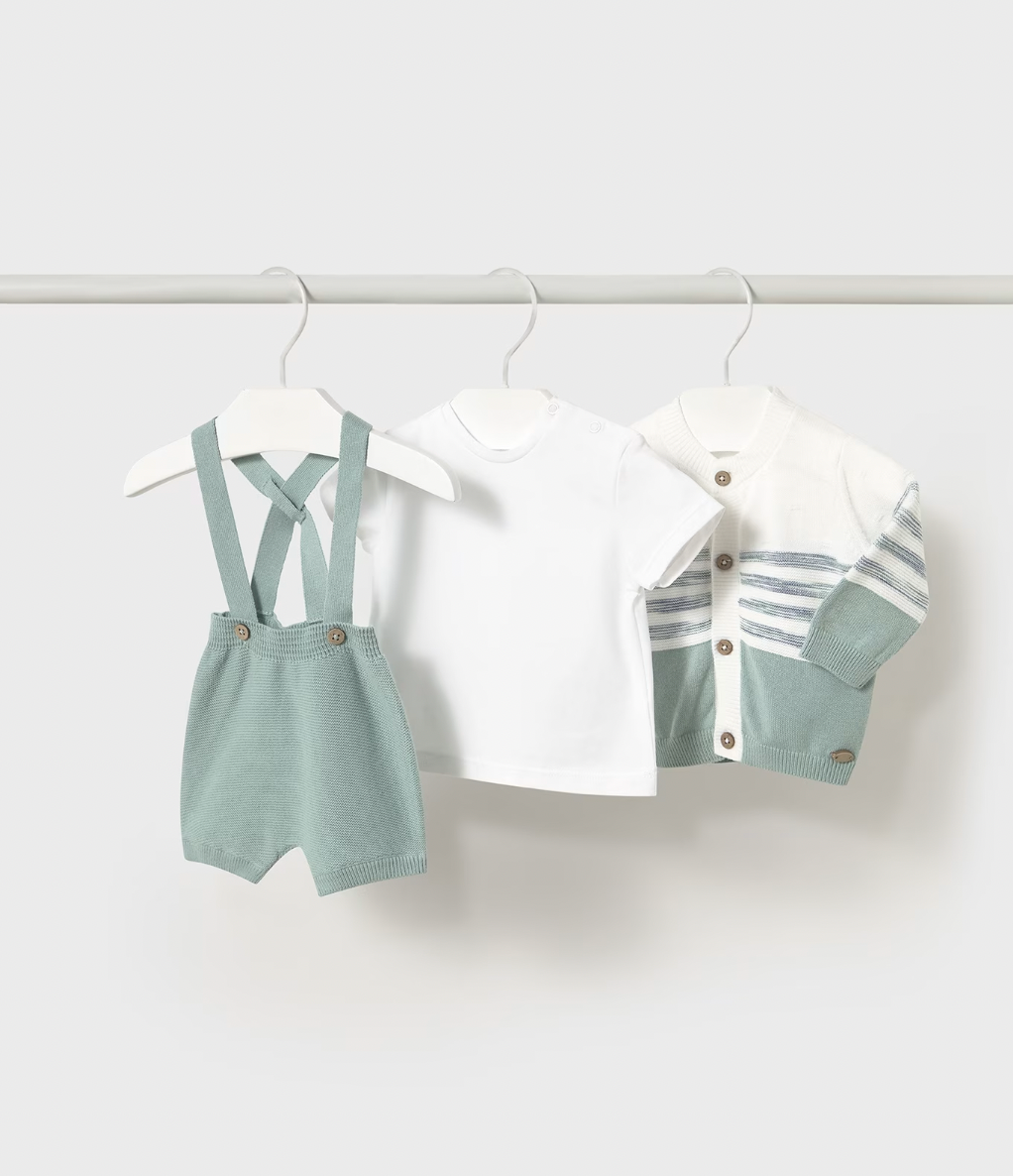 Cardigan and Suspender Outfit - Mint