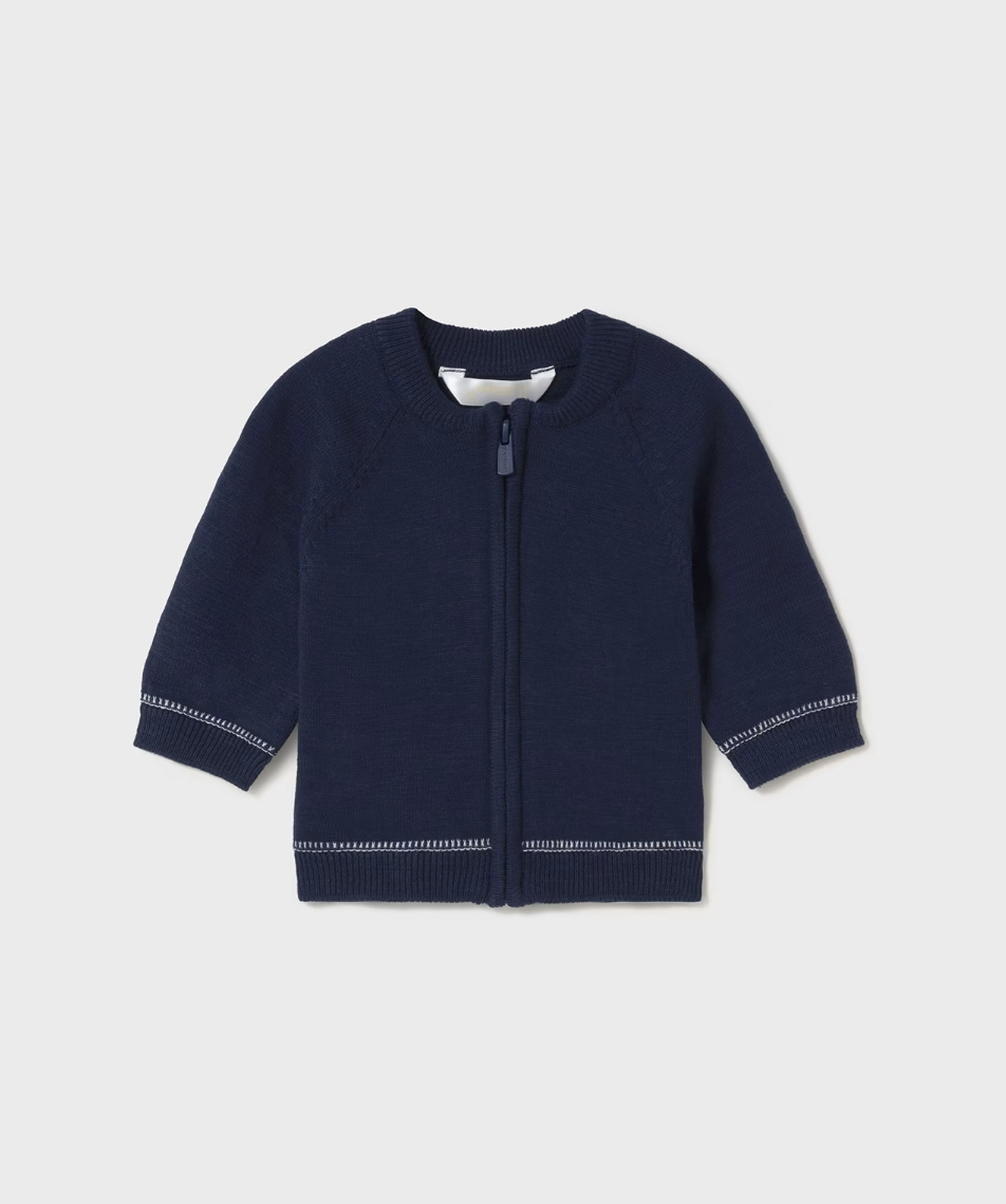 Zip Cardigan - Navy