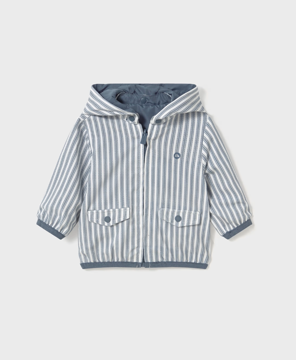 Hooded Reversible Windbreaker - Star Blue