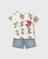 Graphic Tee and Shorts - Parrot Pocket