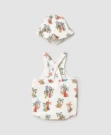Short Romper and Hat - Jungle