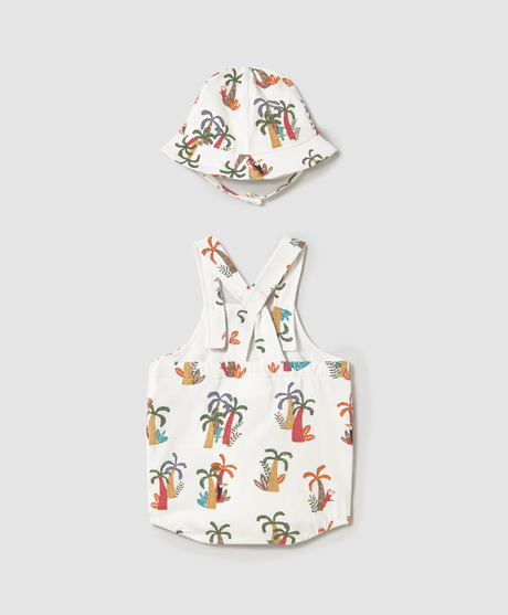 Short Romper and Hat - Jungle