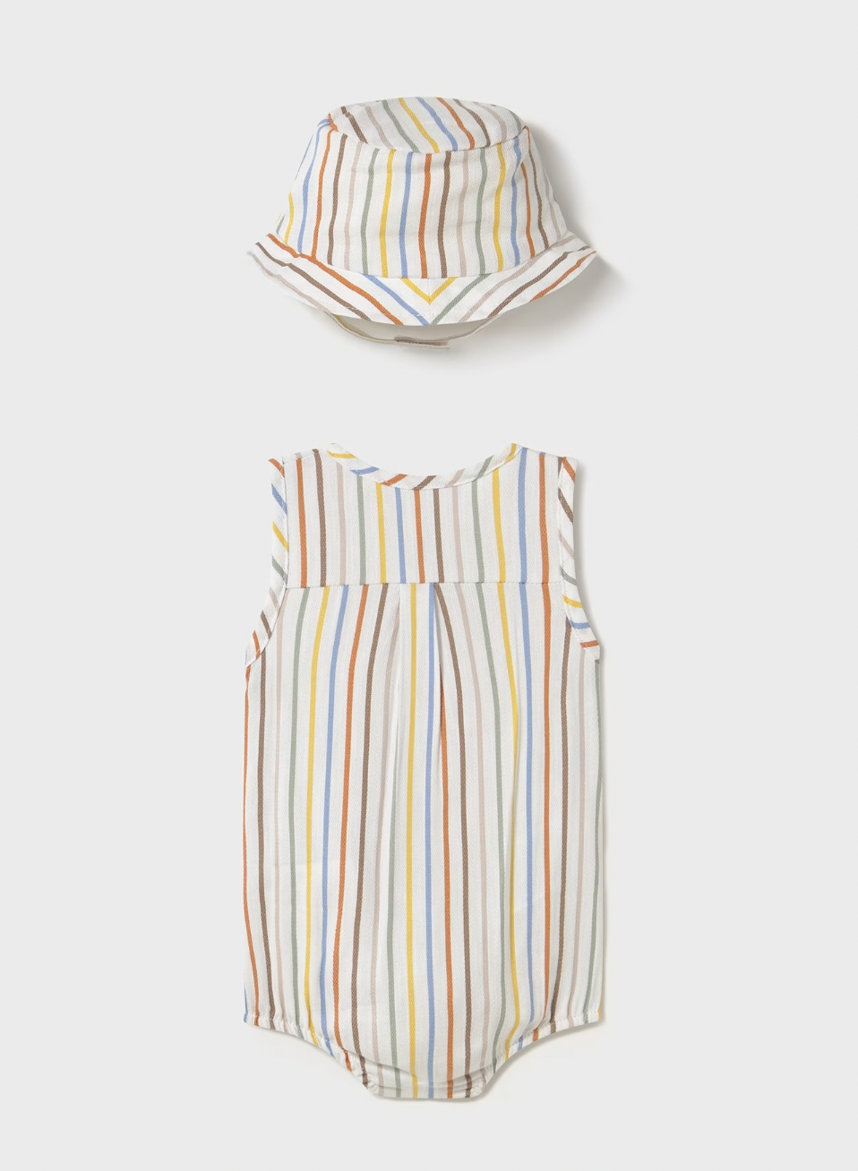 Pocket Romper and Hat - Stripes