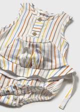 Pocket Romper and Hat - Stripes