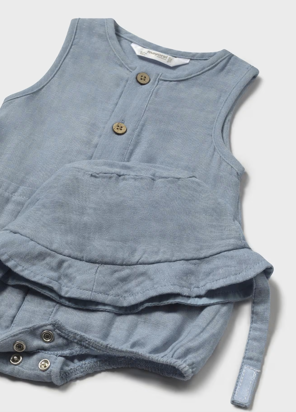 Pocket Romper and Hat - Denim Blue