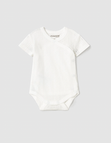 Short Sleeve Bodysuit - White Pointelle