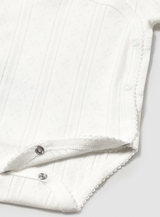 Short Sleeve Bodysuit - White Pointelle