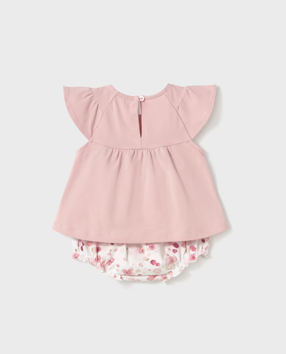 Flutter Sleeve Tee and Bloomers - Rose