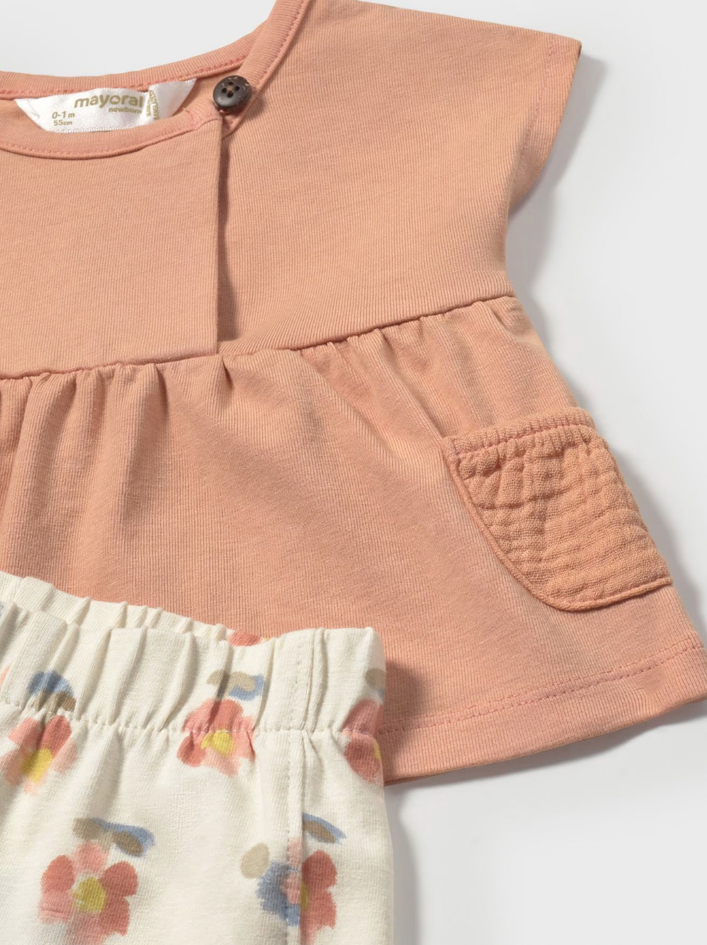 Muslin Pocket Tee and Shorts - Peach