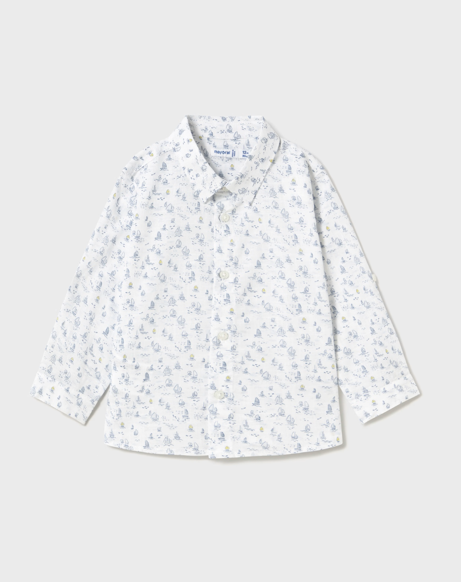 Long Sleeve Button Down - Sailboats