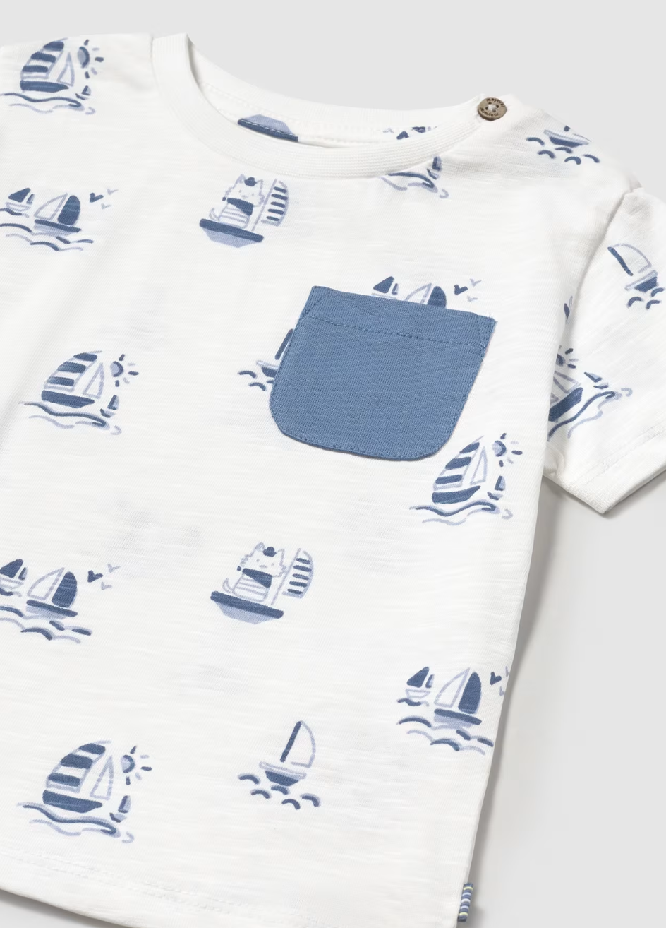 Pocket Tee - Sailboats