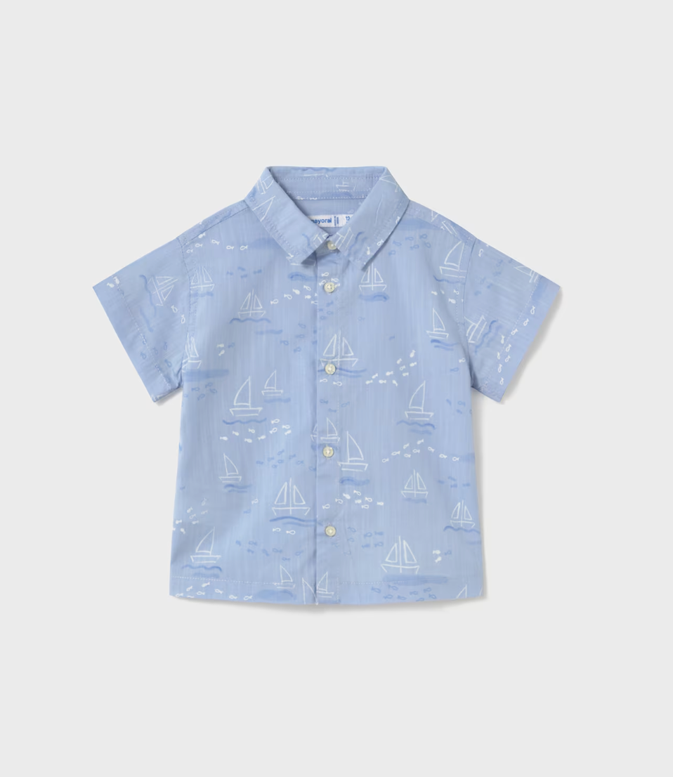 Short Sleeve Button Down - Sailboats