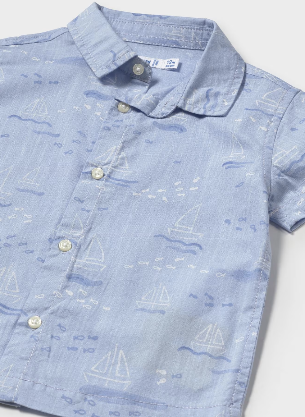 Short Sleeve Button Down - Sailboats