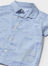 Short Sleeve Button Down - Sailboats