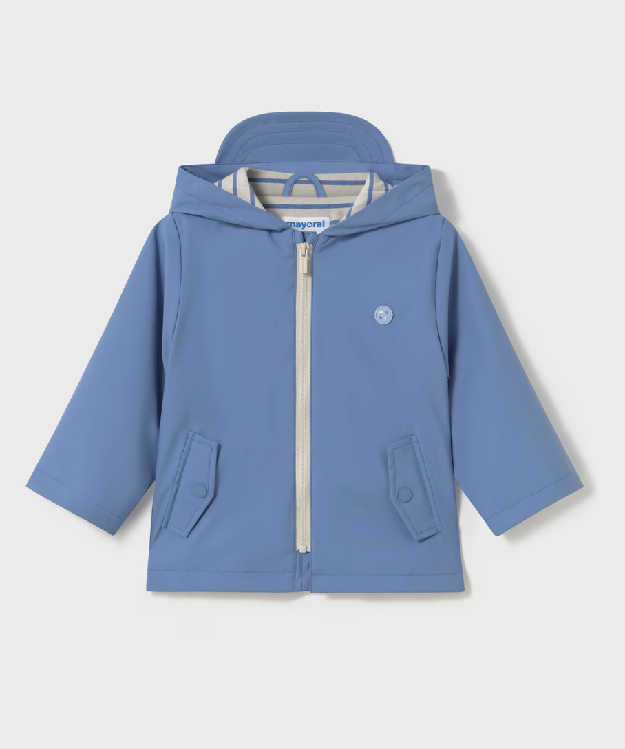 Hooded Rain Coat - Capri Blue