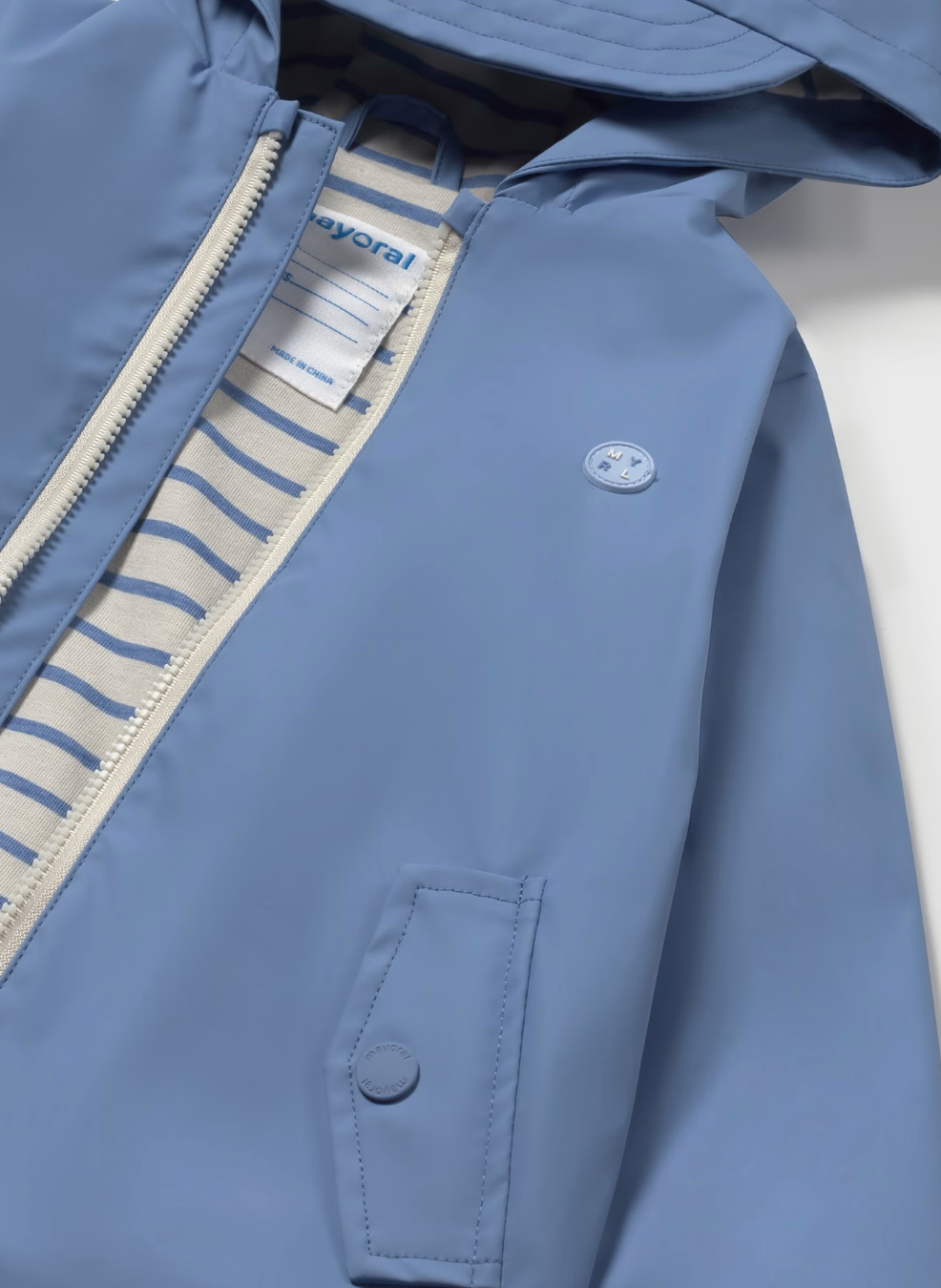 Hooded Rain Coat - Capri Blue