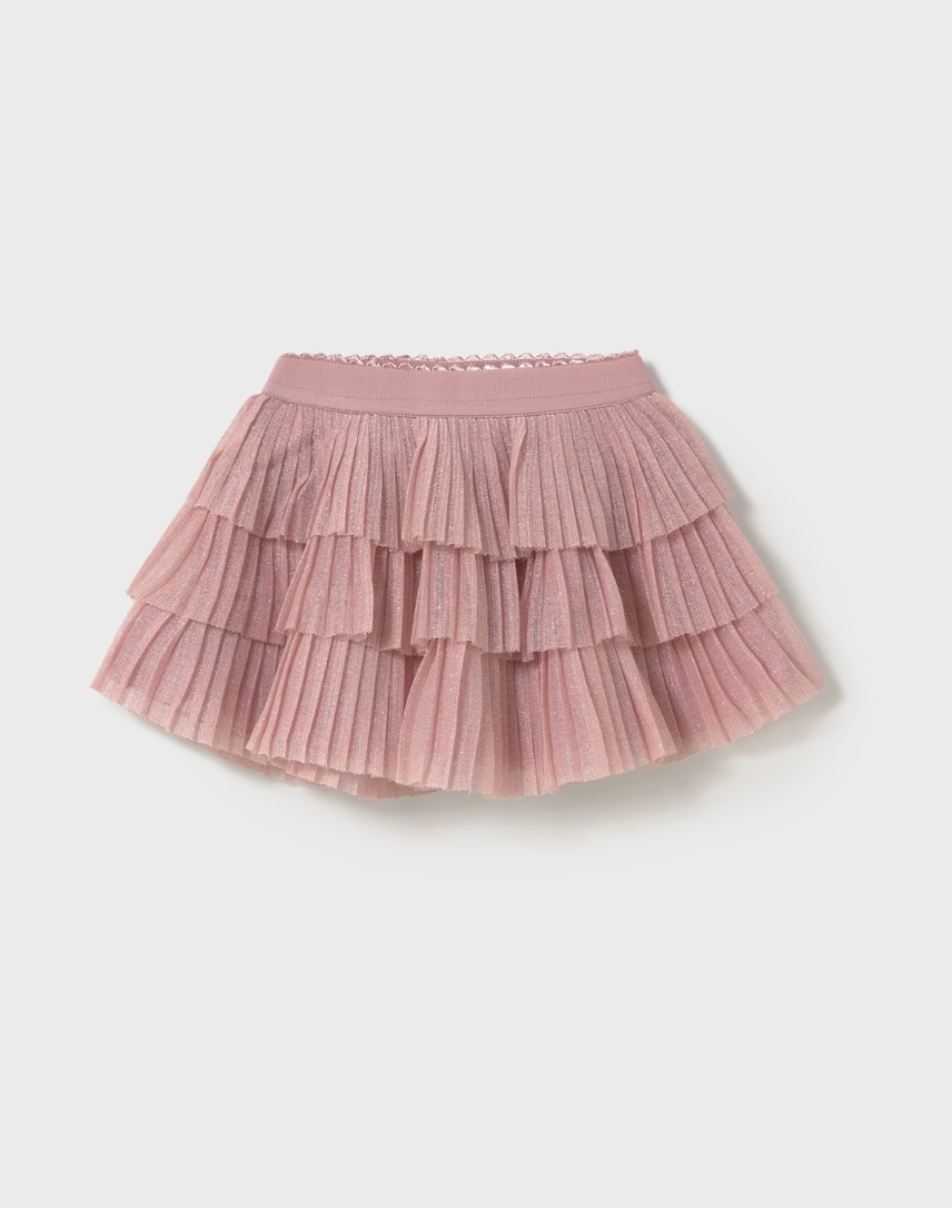 Pleated Tulle Skirt - Rose