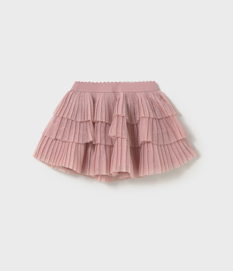 Pleated Tulle Skirt - Rose