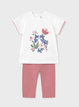 Graphic Tee and Leggings - Floral Cat