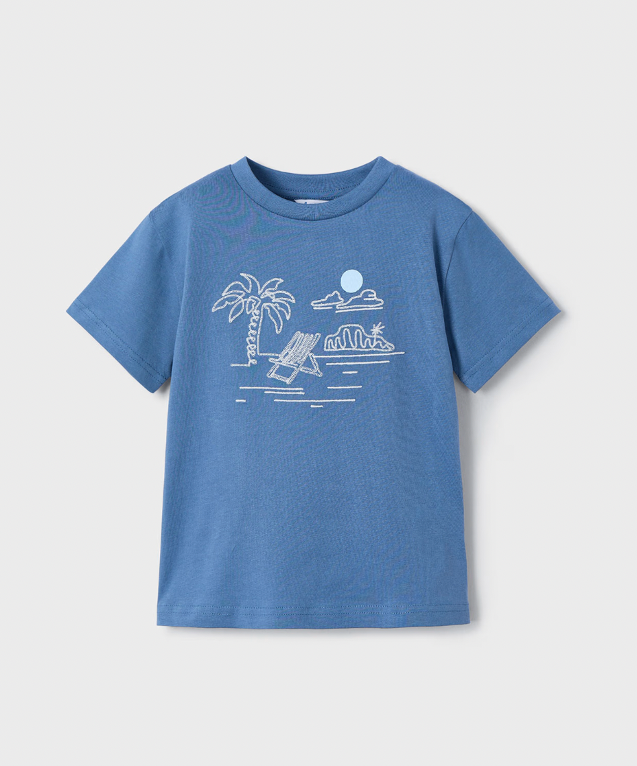 Embroidered Tee - Beach