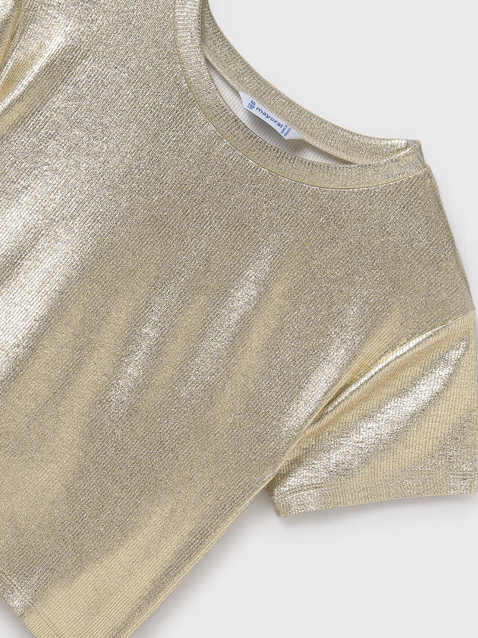 Metallic Ribbed Tee - Gold