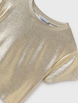 Metallic Ribbed Tee - Gold