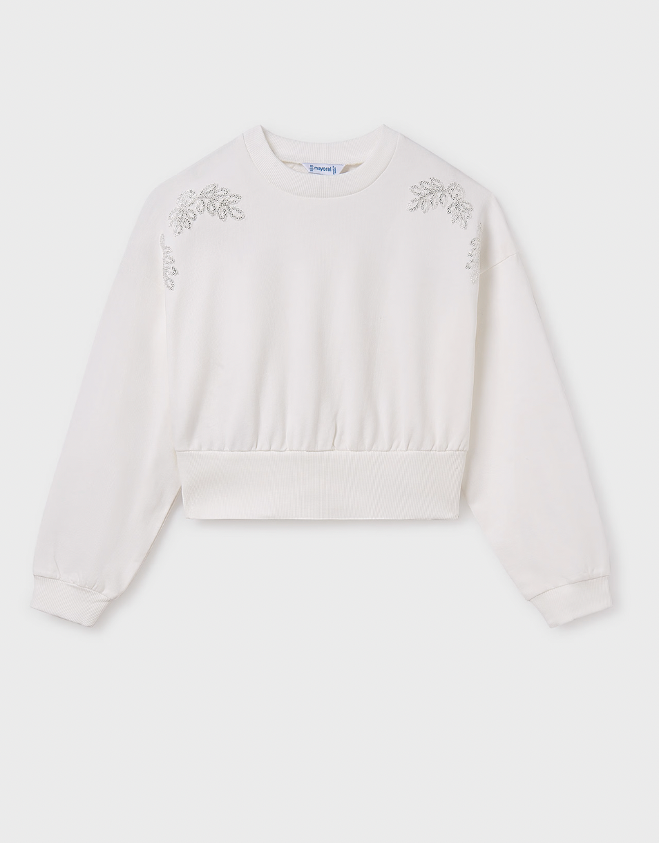 Embroidered Pullover - White