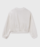 Sequin Bomber Jacket - White