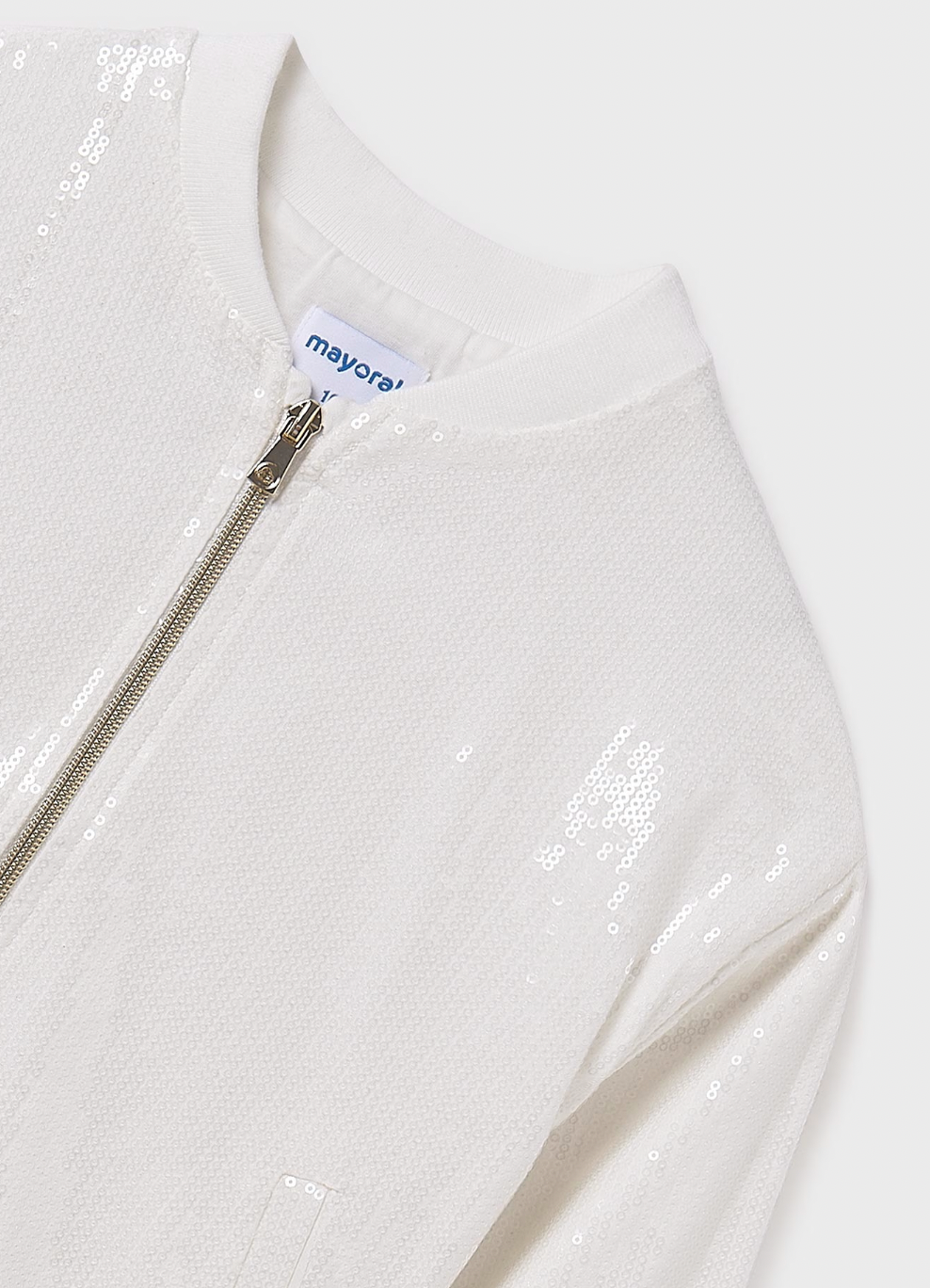Sequin Bomber Jacket - White
